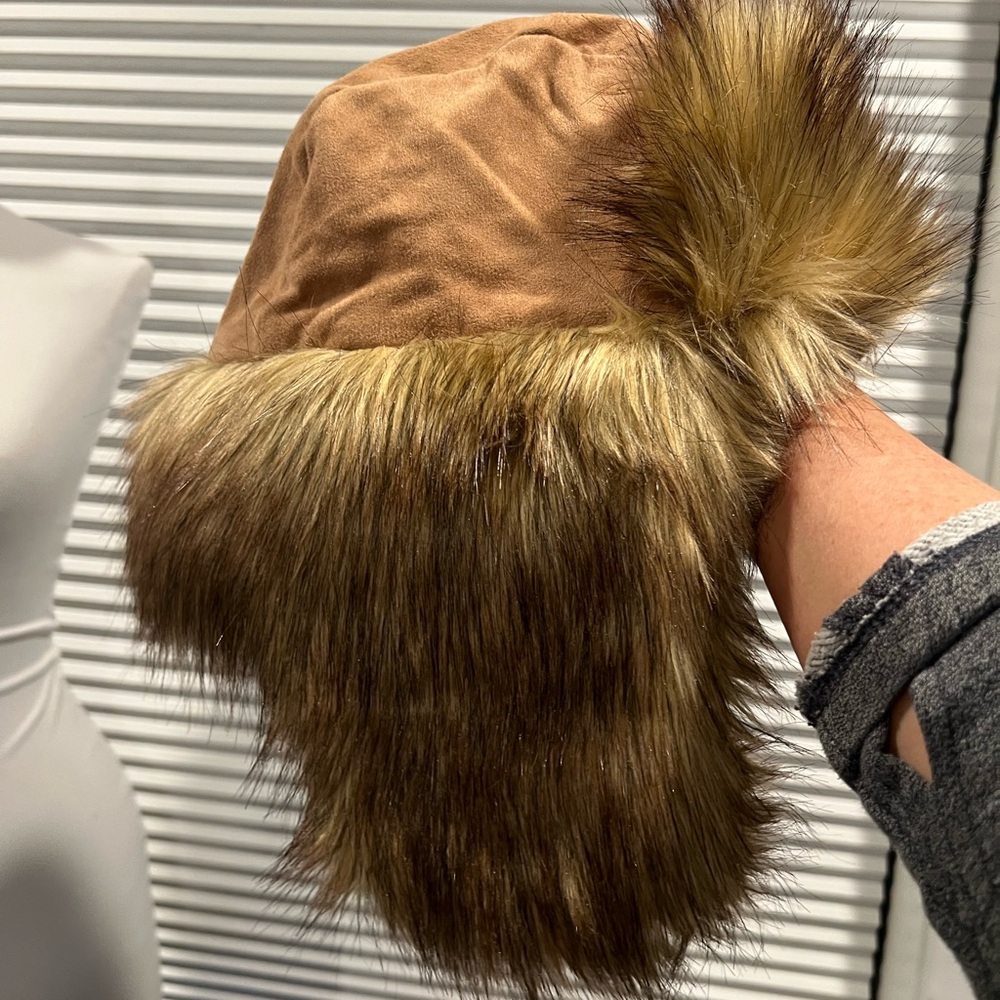 Joyfolie Tan Faux Fur Winter Hat